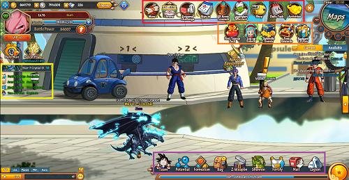 Interface Dragond Ball Z Online